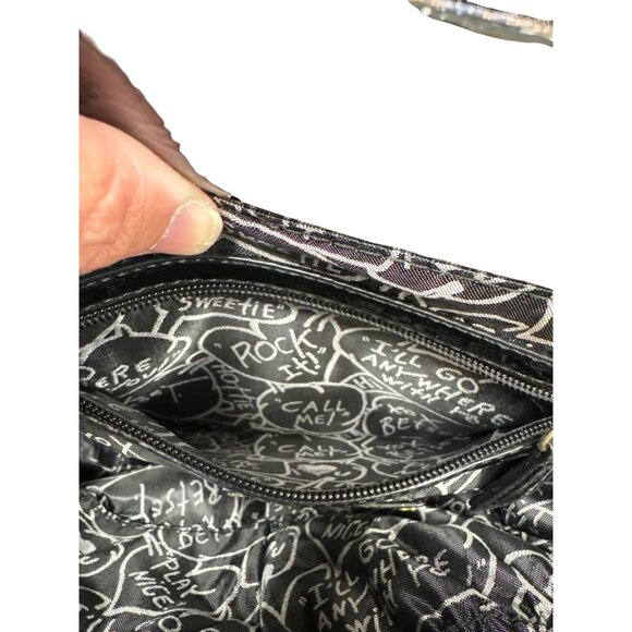 Betsey Johnson Black Leopard Print Handbag With Gold Hardware SKU 6898 - Picture 10 of 12